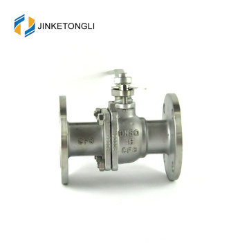 JKTLFB014 cast iron cf8m 1000wog 2 piece flanged double ball valve